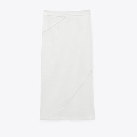ZARA High-Waisted Slit Midi Skirt - Picture 3 of 6